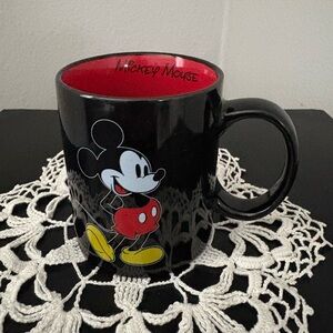 Disney Mickey Mouse Black and Red Coffee Mug Cup